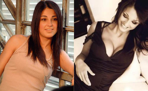 Anna Tatangelo prima e dopo l' ingrandimento del seno
